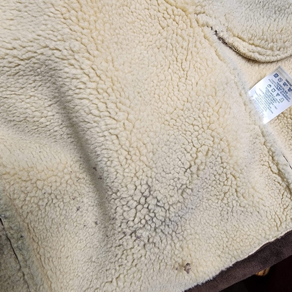 Land's End Women's Faux Suede Shearling Sherpa Lined Hooded Coat Size M - Picture 11 of 12